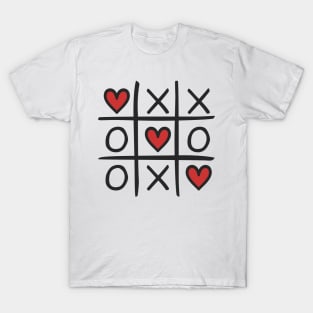 Tic Tac Toe Love Hearts T-Shirt